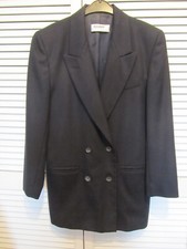 Rosner Vintage Damen  Blazer Jacke lang  2 reihig Business 36/38 Wolle 100%