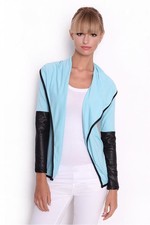 Damen Cardigan mit PU-Ärmeln