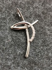 Toller Designanhänger, Kreuzanhänger, Kreuz mit 7 Diamanten Weißgold 750, 18 k