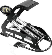 Doppelzylinder-Fußpumpe, WEIDMAX Fahrradpumpe, Fahrrad-Standpumpe Manometer