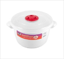  1 x 2L Mikrowelle Topf Wanne Behälter mit belüftetem Deckel Heizung Kochen Neu