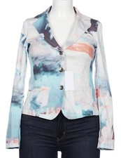 Jeansjacke N3 Marc Cain 38 Aquarell weiß blau orange Blazer Flamingo NEU maritim