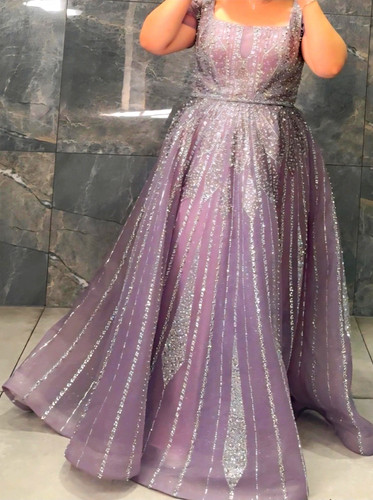 Damen abendkleid lila lang - abendkleid, gr