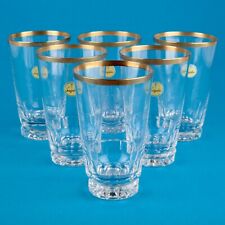 ? 6 von 12 edle Becher Spiegelau Wasser Gläser 11 cm Goldrand Vintage Glas ?