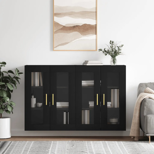 Hängeschrank teilig schwarz - hängeschrank, 2-teilig