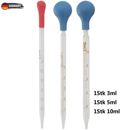 Glas messpipette gummikappe - 3x,