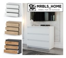 Kommode mit 3 Schubladen Sideboard Schubladenschrank Kleiderschrank Weiß Sonoma