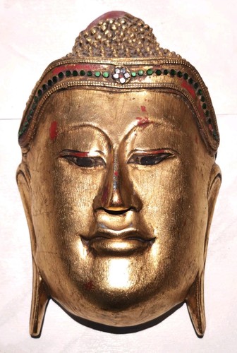 Buddha wandmaske holz - holz, deko