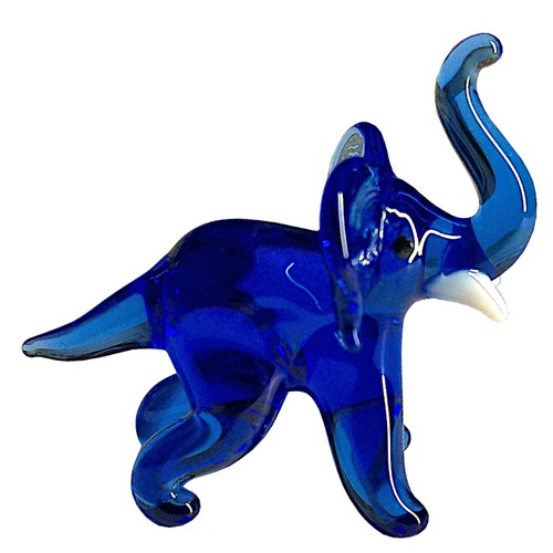 Elefant blau glasfigur - elefant,