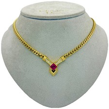 Vintage80er DIOR Kristall Vergoldet Kette, Choker,Statement,Schmuck ca.41–47cm.