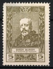 Reklamemarke Baron Burian, K.u.k. Aussenminister 