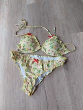 Zuckersüßer Bikini Gelb Kariert mit Zitronen   M Neu!