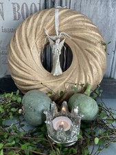 SHABBY CHIC HOLZ KRANZ  GOLD
