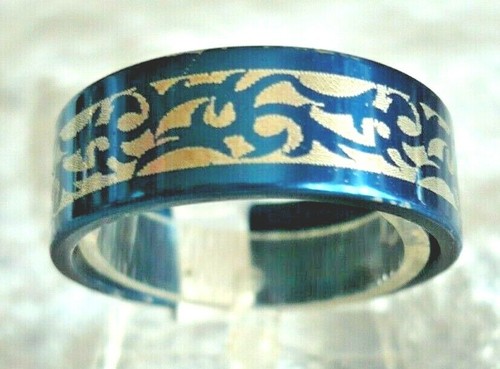 Blau metallic edelstahl - blau, ring