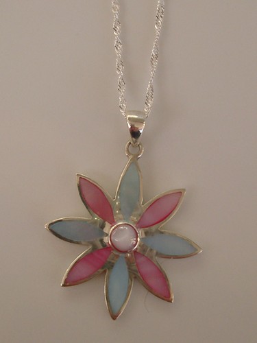 Muschel anhänger blume - anhänger,
