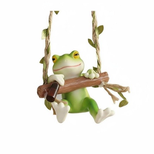 Hängender frosch auf schaukel - hängender,