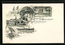 Lithographie Ochsenwerder / Bergedorf, Ramm´s Restaurant 