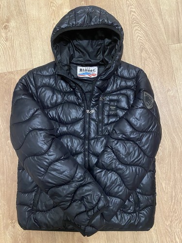 Blauer usa daunenjacke - blauer, schwarz