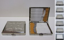 ☆ Zigarettenetui - CHROME - 6 Dekore - 18 Zigaretten (Metall Etui Zigarettenbox)