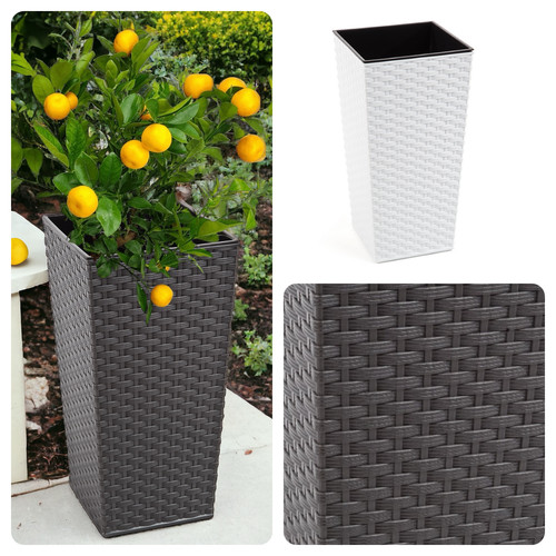 Polyrattan blumenkübel hoch - polyrattan,