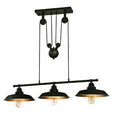 Inselleuchte Deckenlampe Pendelleuchte Seilzug Iron Hill Bronze 3 Lampen E27