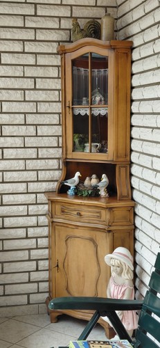 Eckvitrine eichenoptik - eckvitrine,