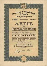 Hanauer Seifenfabrik J. Gioth AG 1922 Hanau Main Glycerin Edler Krische Hannover