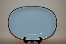 Servierplatte Platte groß 33,5/23,5cm Rheinland Goldrand schwarz gemustert Thoma