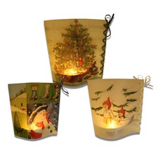 Windlicht Teelicht Serviettentechnik Set Weihnachtsdekoration Weihnachtsmotive