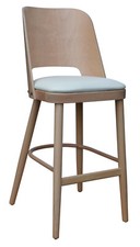 Barhocker Tresen Hocker Buche massiv natur Polster Kunstleder creme  H-69 *TB011