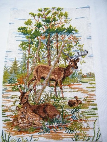 Kreuzstich stickbild rehe - kreuzstich, im
