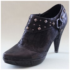 Plateau Pumps Gr. 41 schwarz High Heels Hochfrontpupms mit Nieten (#1941)