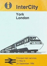 Intercity Train Service Schedule York London May 12 1986