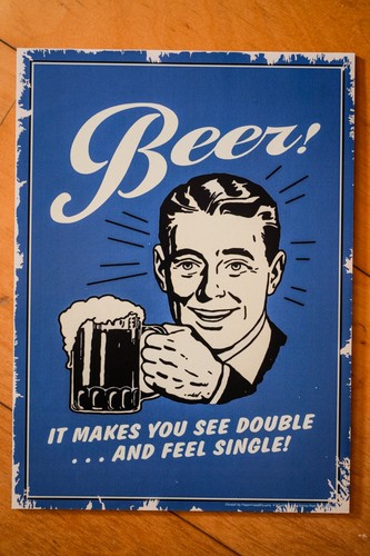 Bier retro poster - poster, holz