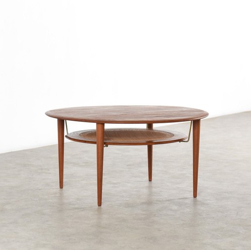 Runder midcentury modern teak - midcentury,