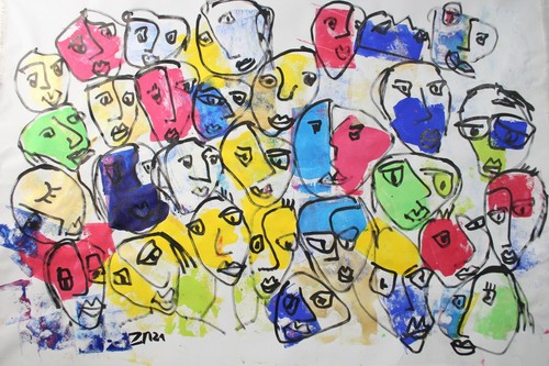 Xxl acrylic painting - acrylic, orig