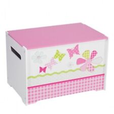 Neu OVP Spielzeug-Kiste Toy Box Spielzeug-Box mit Griff Holz pink 2.Wahl *