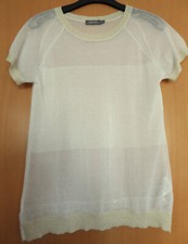 tolles ausgefallenes GEISHA Materialmix Shirt Gr. S / 36 creme ecu
