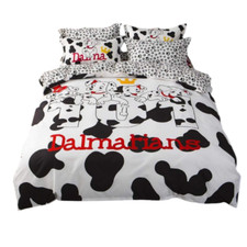 Kinder-Bettwäsche Einzelbett Mikrofaser Dalmatiner Wendbar 1xBettbezug+1xKissenb