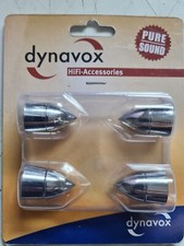 4x DYNAVOX Lautsprecher Boxen Spikes Bass Sub Absorber Boxenfüße Chrom #7659