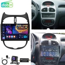 4+64G DAB+ Für PEUGEOT 206 206CC 206SW 2000-2008 Autoradio Carplay Android15 KAM