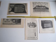 5 alte Papier-Werbungen