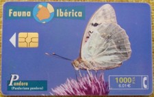 Telefonkarte Spanien - Fauna Iberica - Silberstreifen-Schmetterling - gebraucht