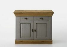 Massivholz Kommode 2farbig grau gelaugt geölt Kiefer Anrichte Sideboard schrank
