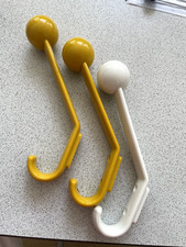 3 HEWI Garderobenhaken Kleiderhaken Huthaken Kugel gelb weiß  Design