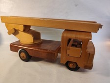 DDR Holzspielzeug FWF Fröbel Werdau LKW Feuerwehr Drehleiter Rettungsfahrzeug