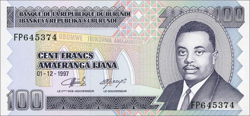 Burundi 037b 100 francs - burundi,