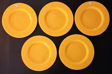 Platzteller, Dekorationsteller,  Glas, Set 5 Stück, 34 cm, Farbe Gelb, Gebraucht
