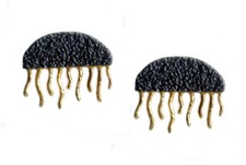 Ohrstecker Oktopus octopus  925er Silber oxidiert  + vergoldet  SK-200