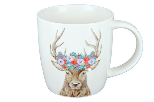 Gilde tasse hirschkopf blumen - hirschkopf,